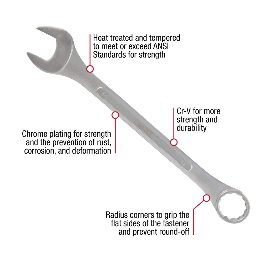 Sunex Tools 9707M Jumbo Metric Combination Wrench Set, 7Piece Includes Roll-Case