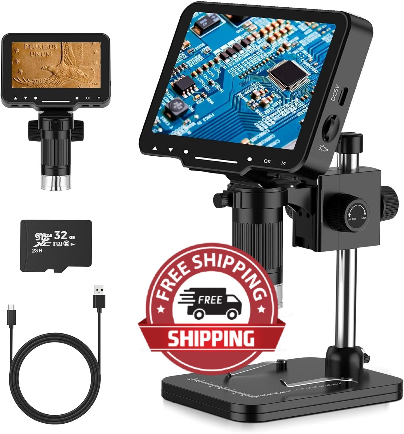 Microscopio digital de 4,3 pulgadas, 1080P, 10 megapíxeles con pantalla HD NUEVO