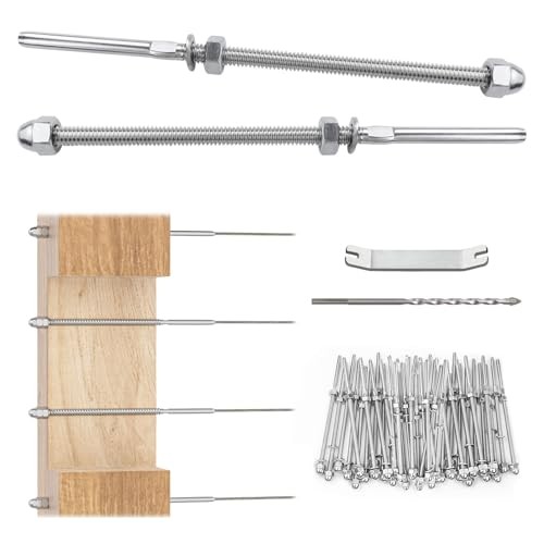 Pack 1/8" Cable Railing Hardware Kit Hand Swage Threaded For 4"x4" Post 60