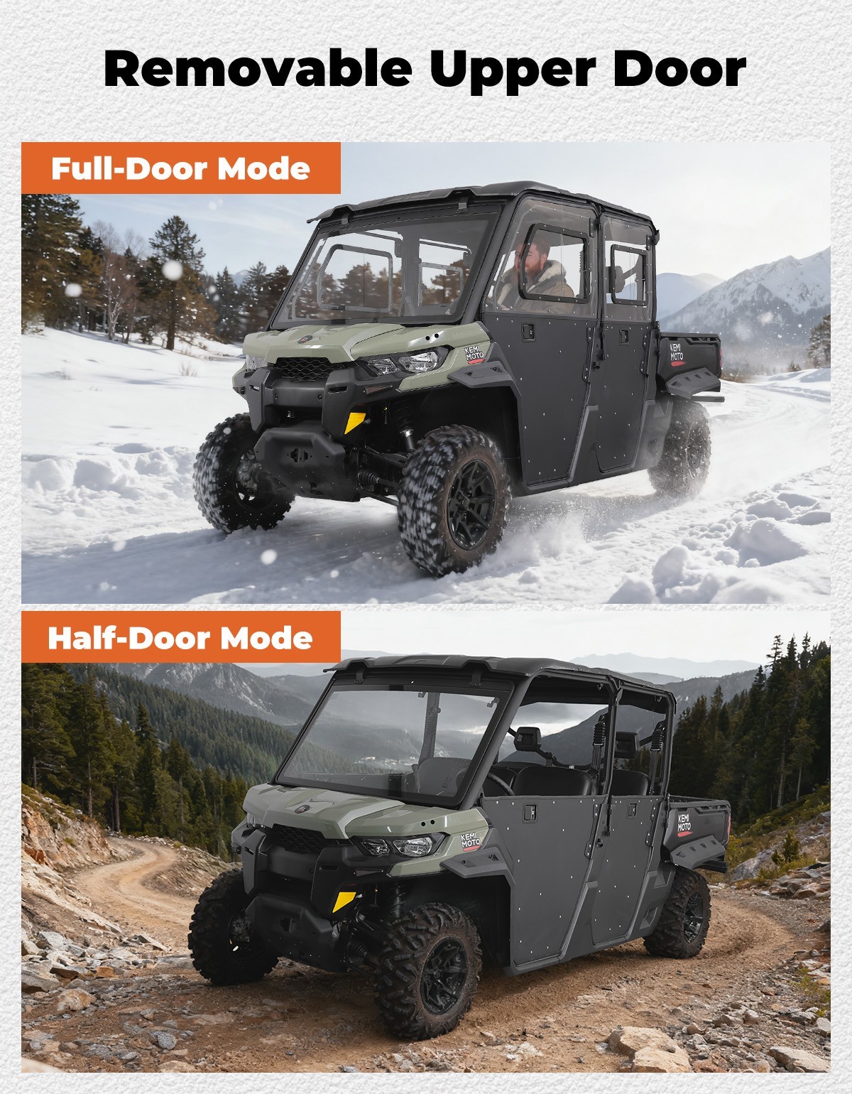 Half Full Cab Enclosure Doors For Can-Am Defender MAX HD7 HD8 HD9 HD10 2017-2026