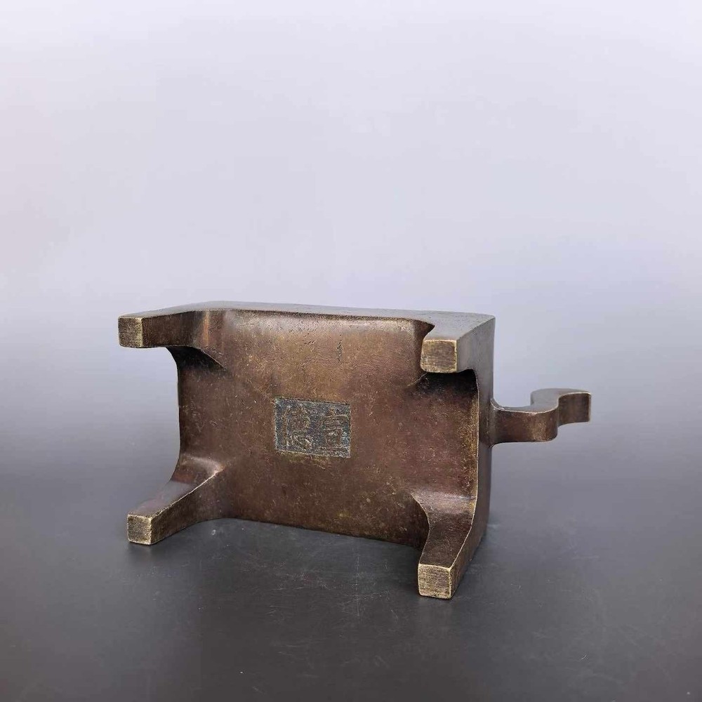 Pure Copper Imitation Purple Copper Rectangular Curved Ear Incense Burner