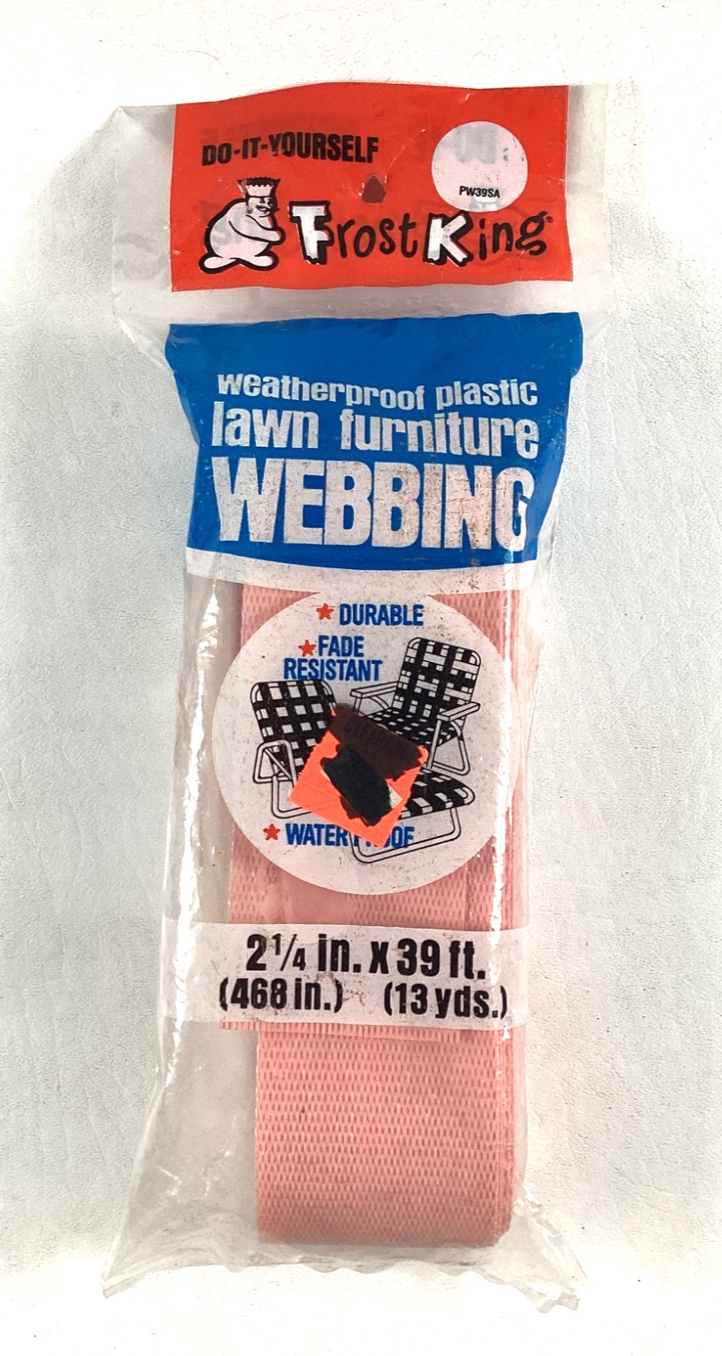 Vintage Lawn Furniture Chair Webbing Pink Plastic Frost King 39 Feet