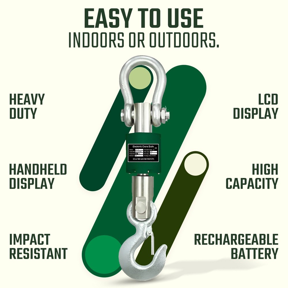 Washdown Safe Wireless 4,000 lb Crane Scale LED with Android App