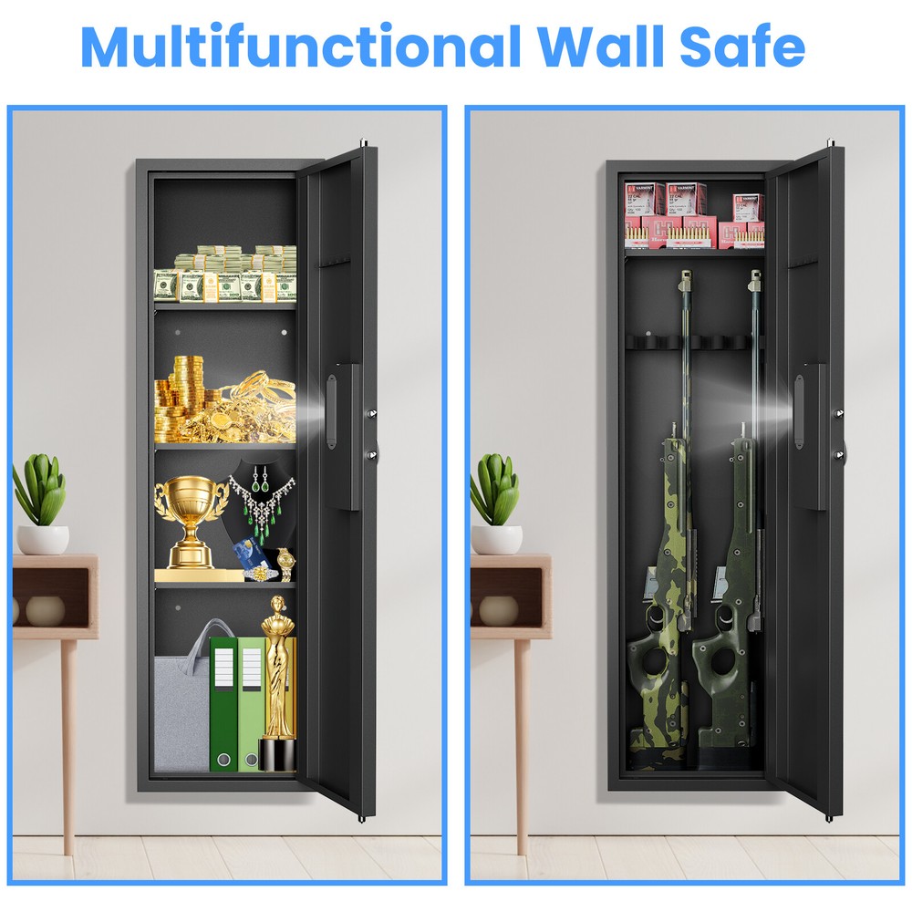 Wall Safe, 53" Digital Hidden Wall Safe Between Studs Wall Gun Safe for Rifles