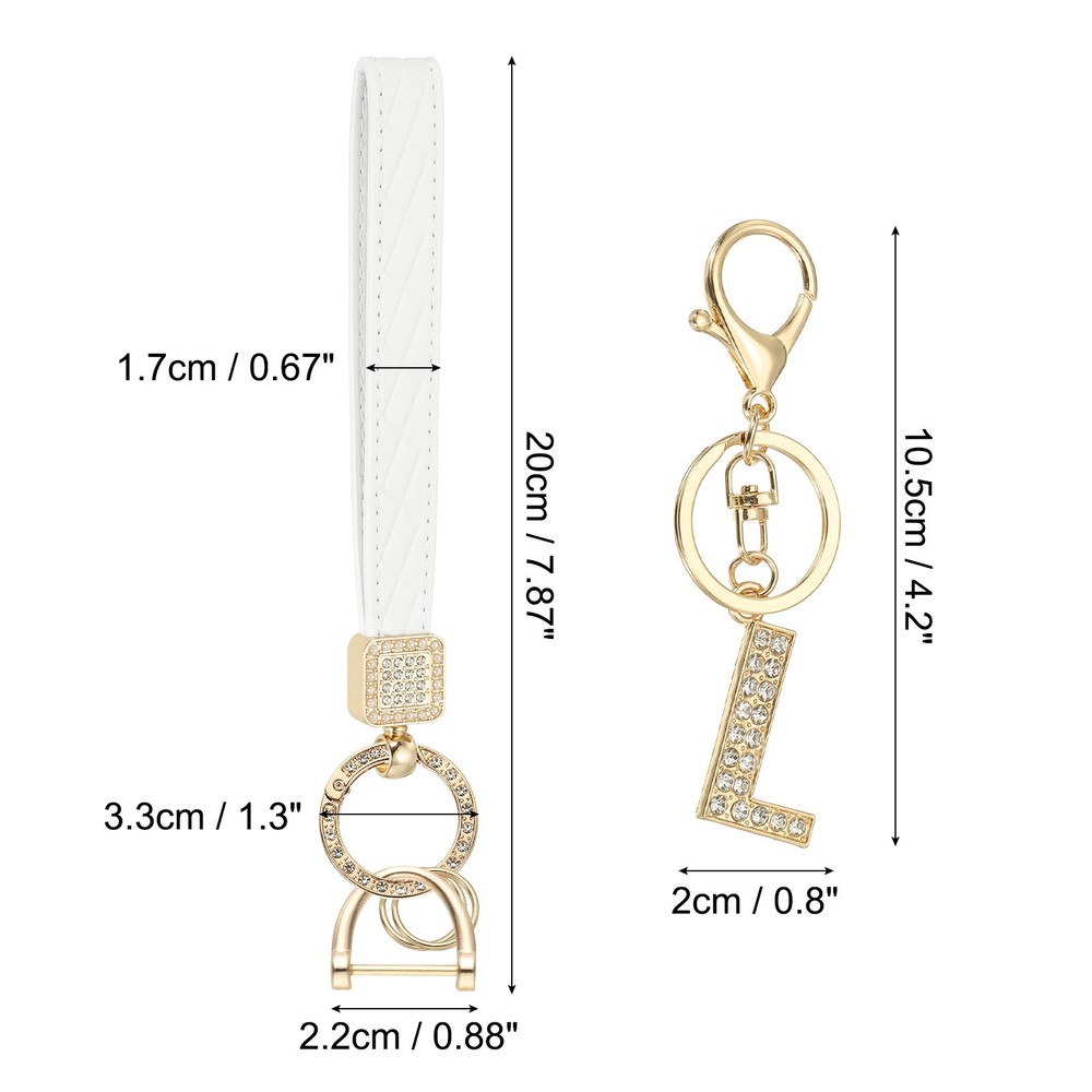 Leather Wristlet Keychain, Letter l Keychains