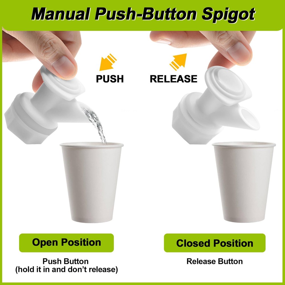 LERGNA 5-Pack Push Button Spigot Kit Replacement Compatible with Igloo Coolers