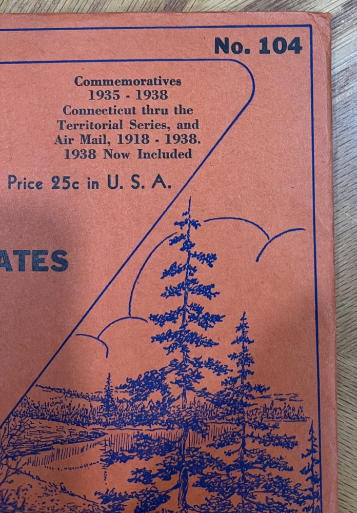 VINTAGE SARGENT LOOSE LEAF STAMP ALBUM PAGES #104 US COMMEMORATIVES, 1935-38+