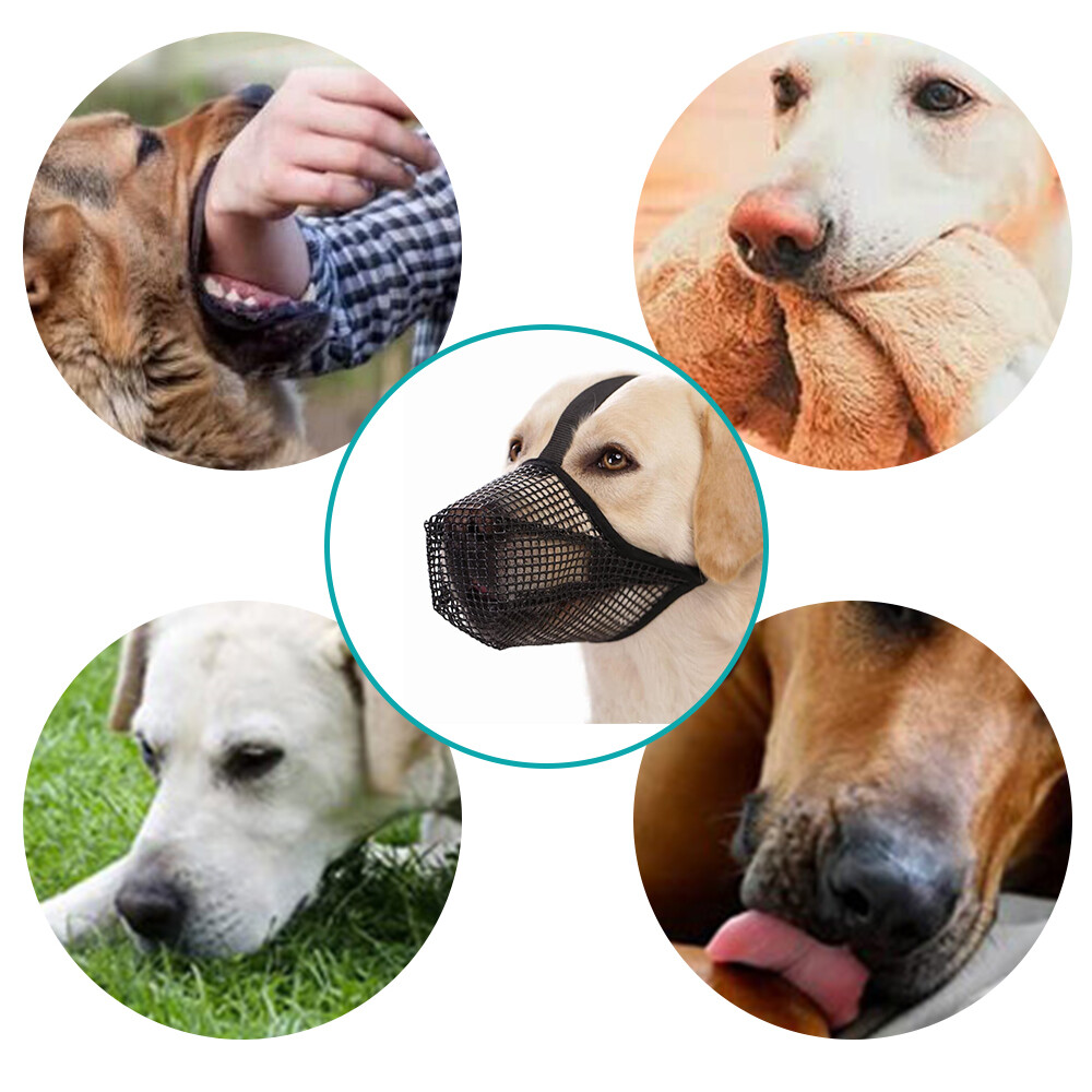 Pet Dog Basket Muzzle Anti-lick Anti-Biting Bark Licking Mouth Mesh Cover Mask