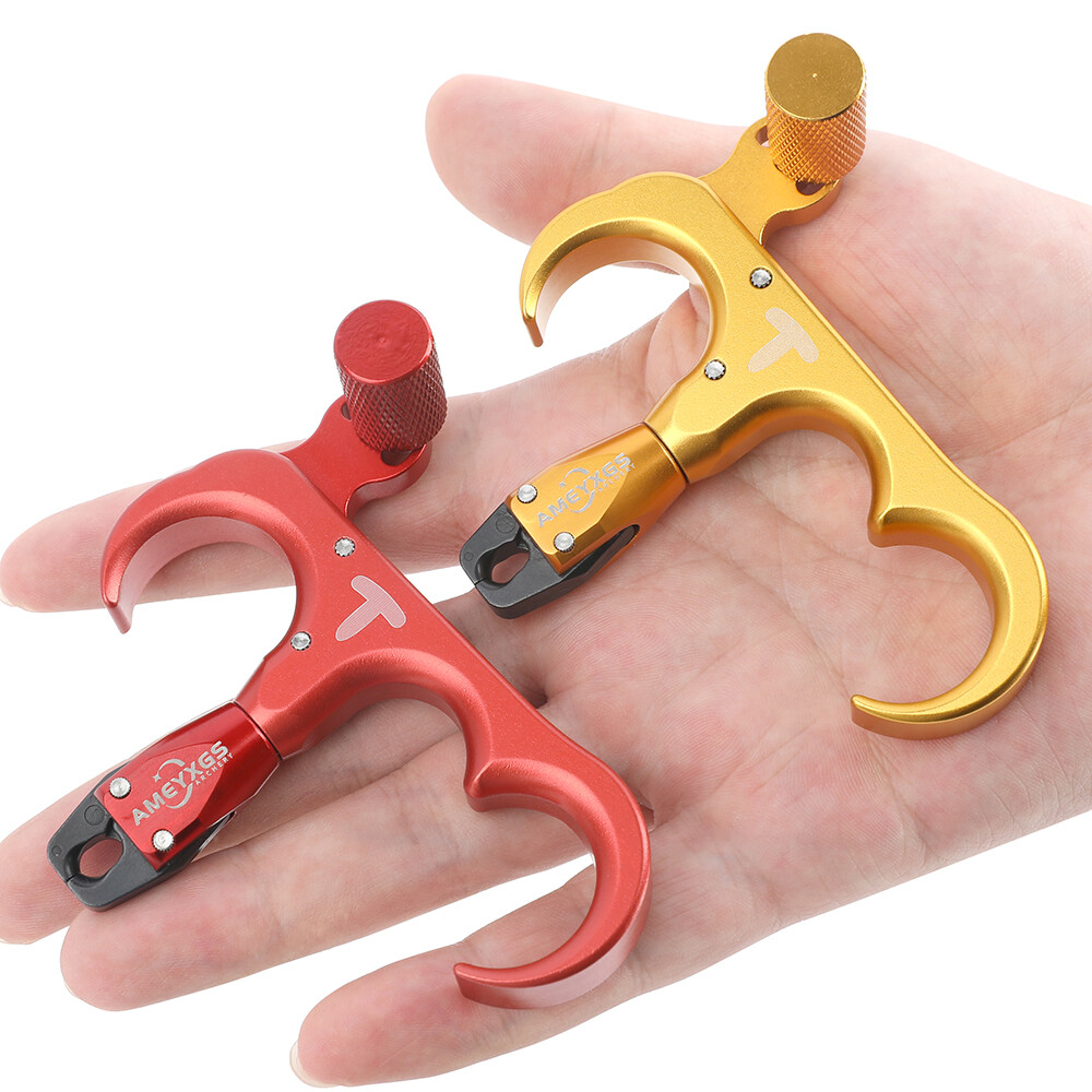 Compound Bow Release Aids Trigger 3 Finger Grip Thumb Caliper Archery Hunting