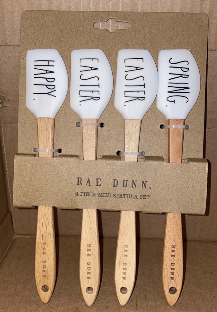 Rae Dunn Easter 4 piece Mini Spatula Set - HAPPY EASTER HAPPY SPRING new