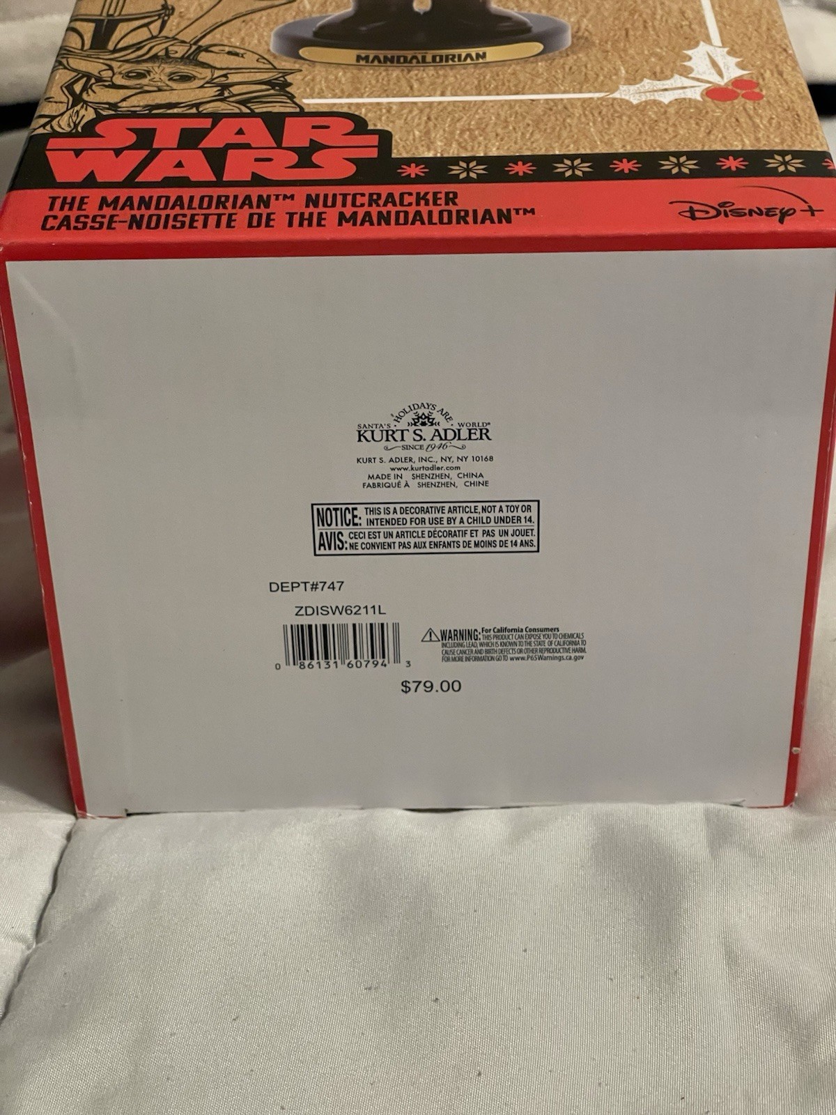 Very Rare, New Star Wars The Mandalorian Christmas 10" Nutcracker • Kurt Adler