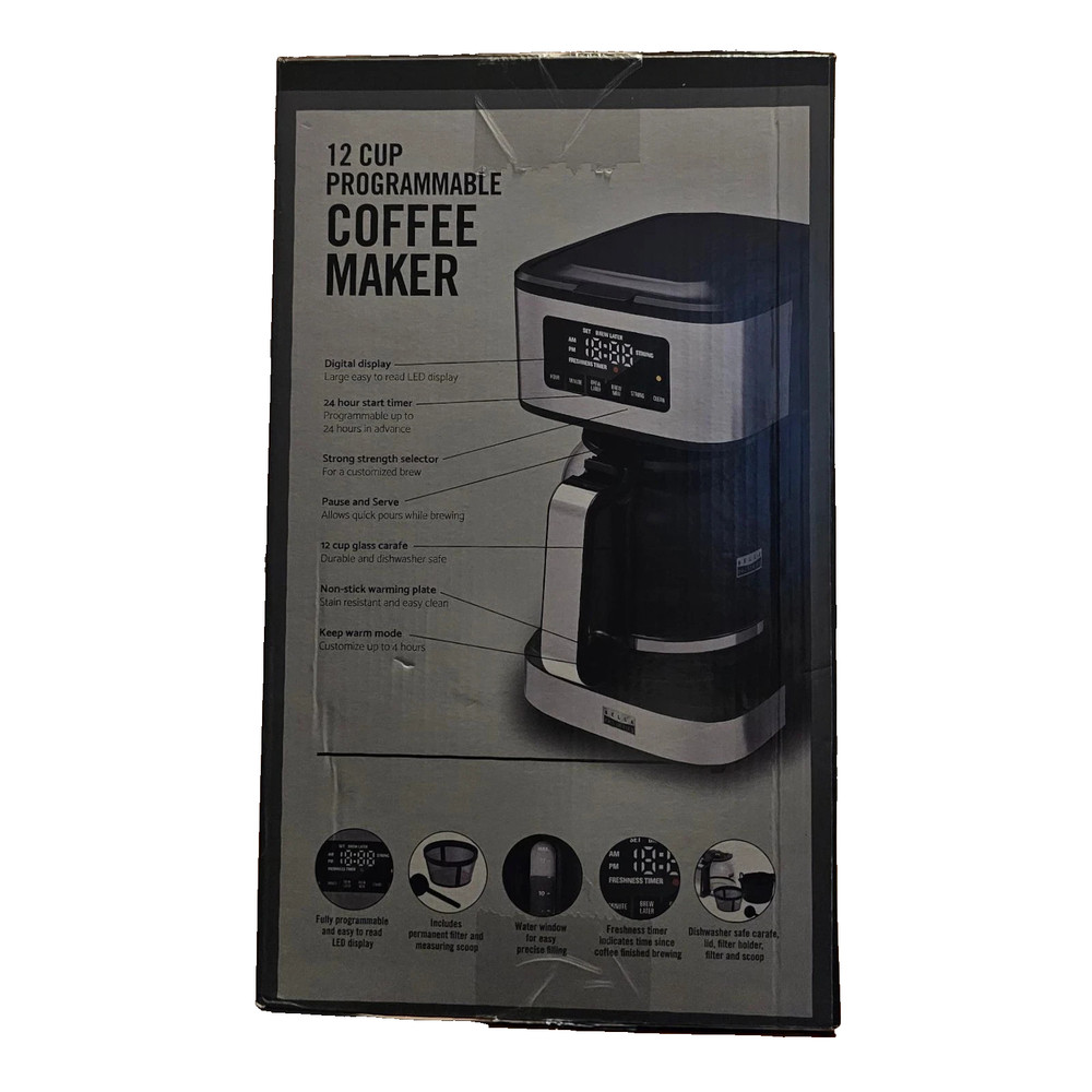 bella PRO - 12-Cup Programmable Coffee Maker - Stainless Steel.