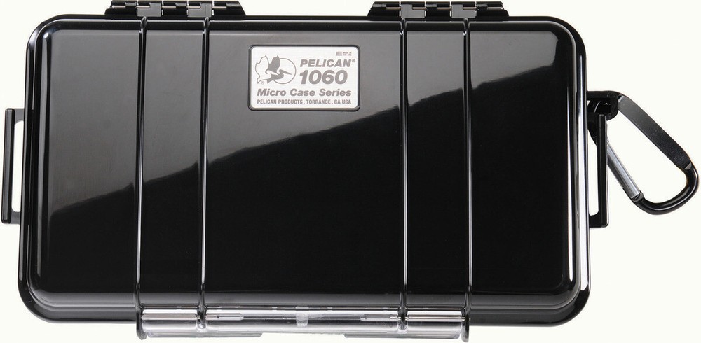 Pelican 1060 Solid Black Micro Case with Free engraved nameplate