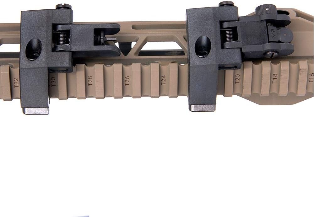 Ultralight Flip Up Sight 45 Degree Offset Rapid Transition Front and black
