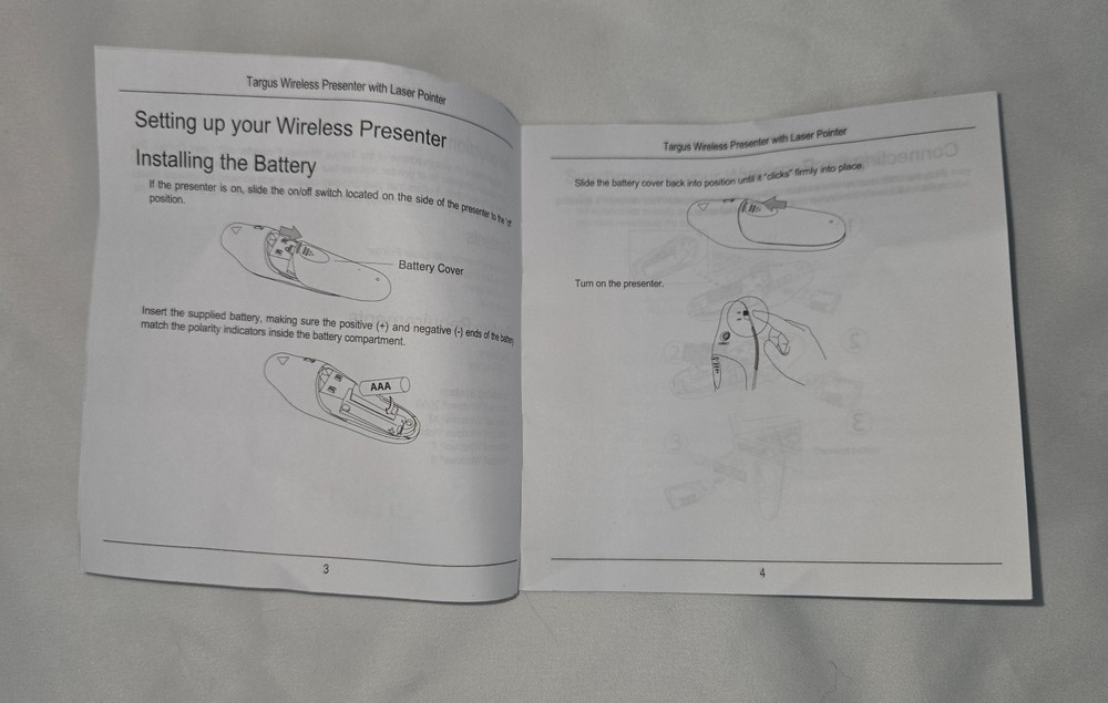 Targus Wireless USB Presenter with Laser Pointer - AMP16US - 2 Units Dongles