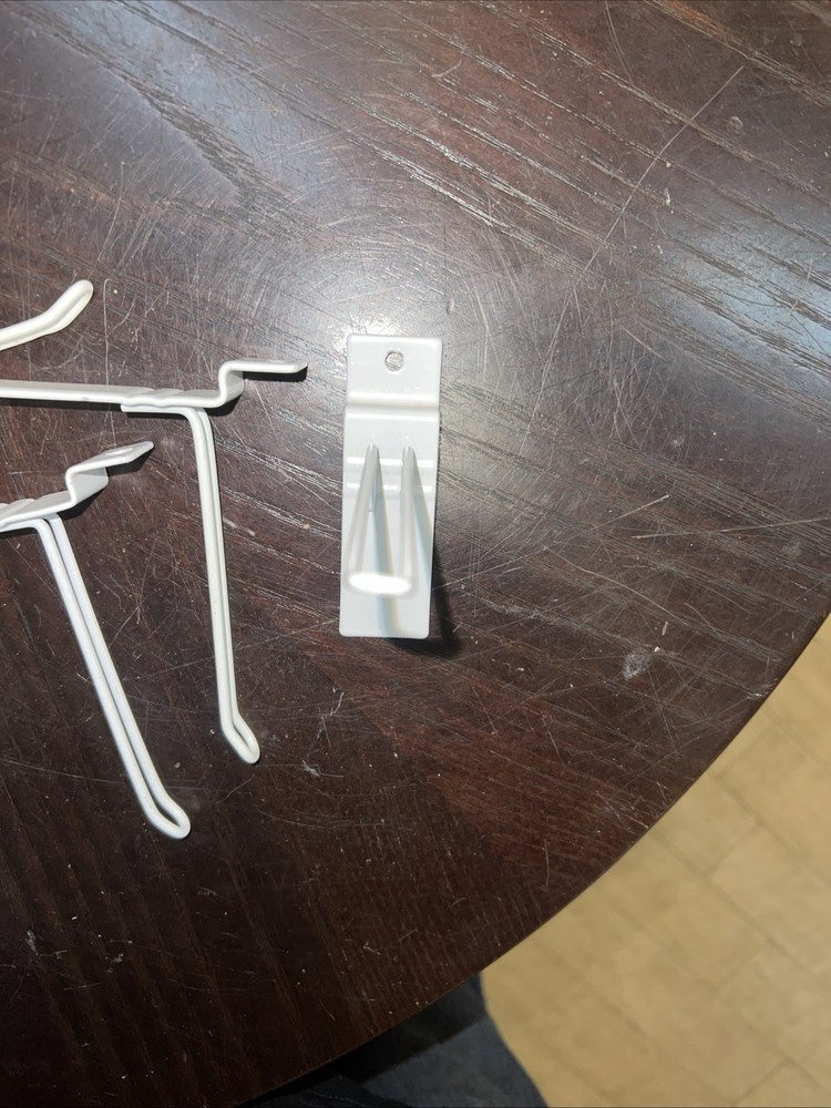 12- Slatwall Hooks: 4"- White- FREE SHIP!