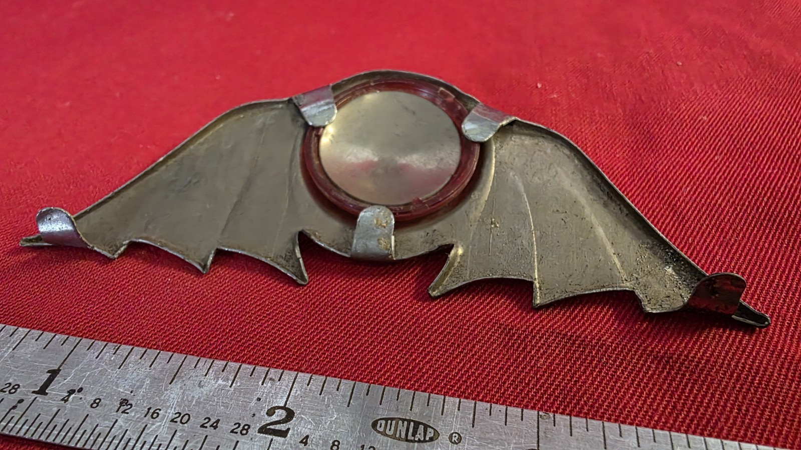 Vintage Batwing Red Reflector Motorcycle Bike Car License Plate Rat Hot Rod