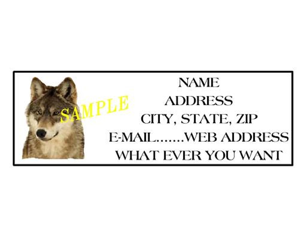 WOLF  ADDRESS LABELS COOL!!! #1