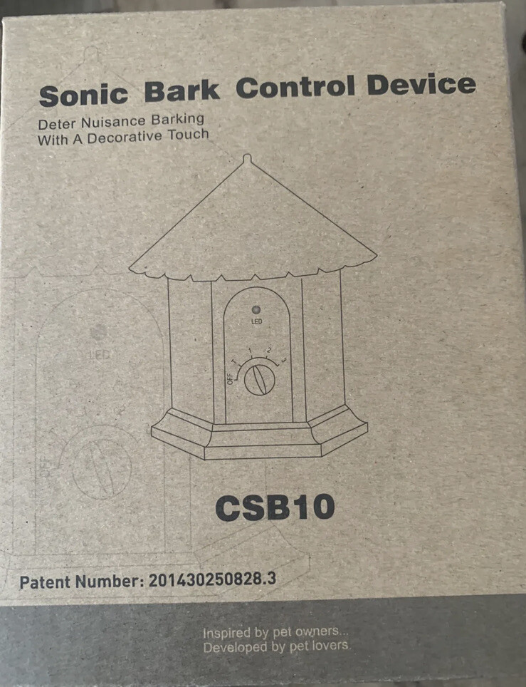 Sonic Bark Control Device Deter Nuisance Barking Birdhouse Style CSB10 Barktrain