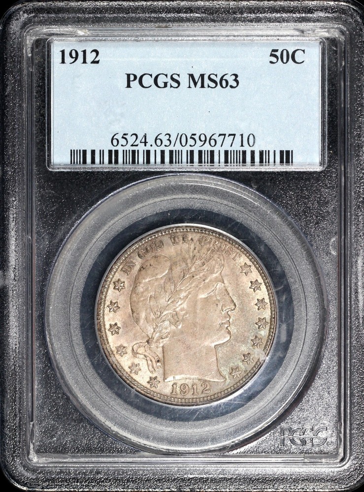 1912 50c Barber Half Dollar PCGS MS 63