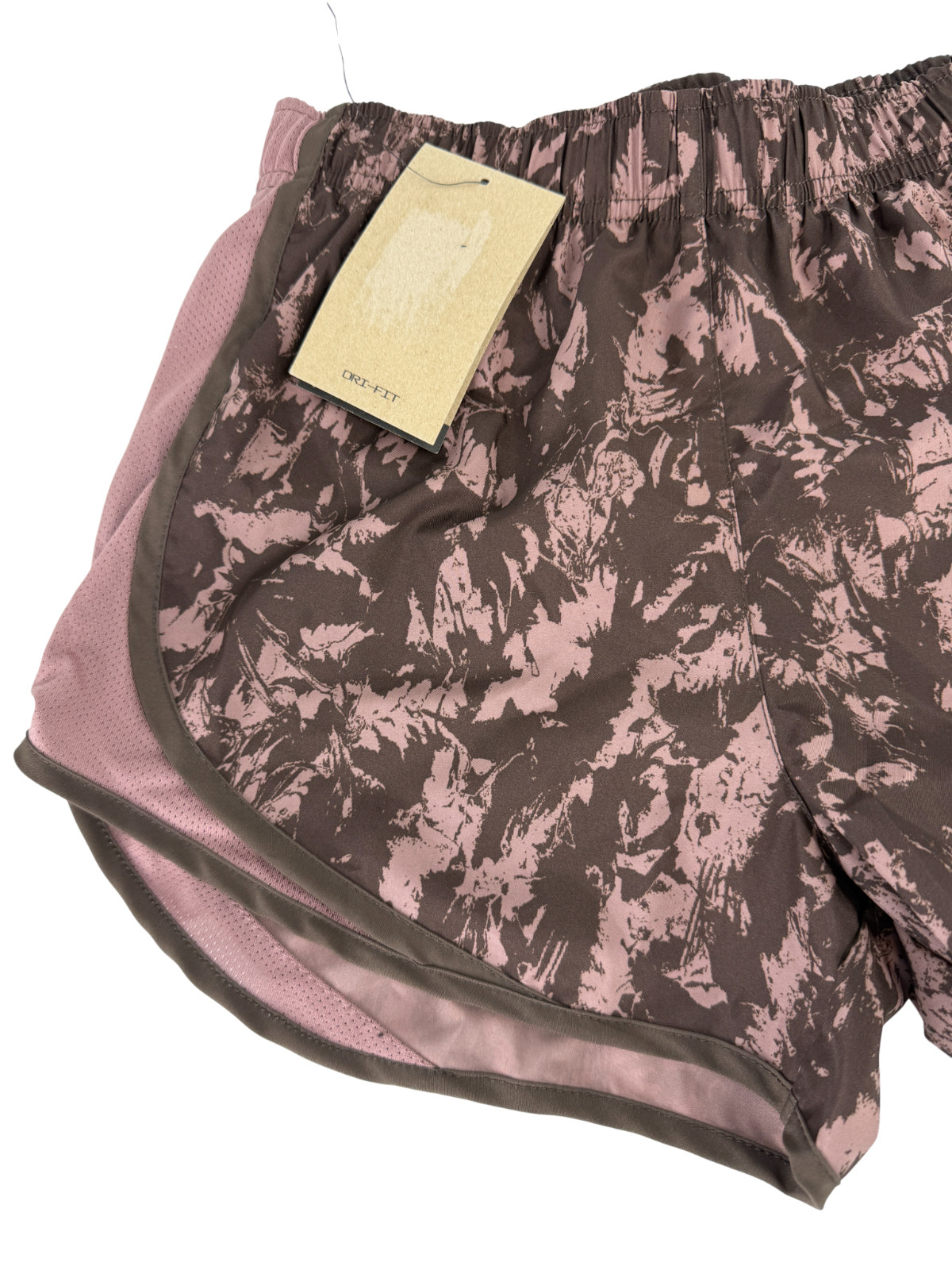 Nike Women's Size M Smokey Mauve Tempo Printed Running Shorts FZ3482-208 New