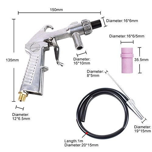 Sand Blaster Kit Blasting Sandblaster Siphon Feed Nozzle Rust Remove Abrasive...