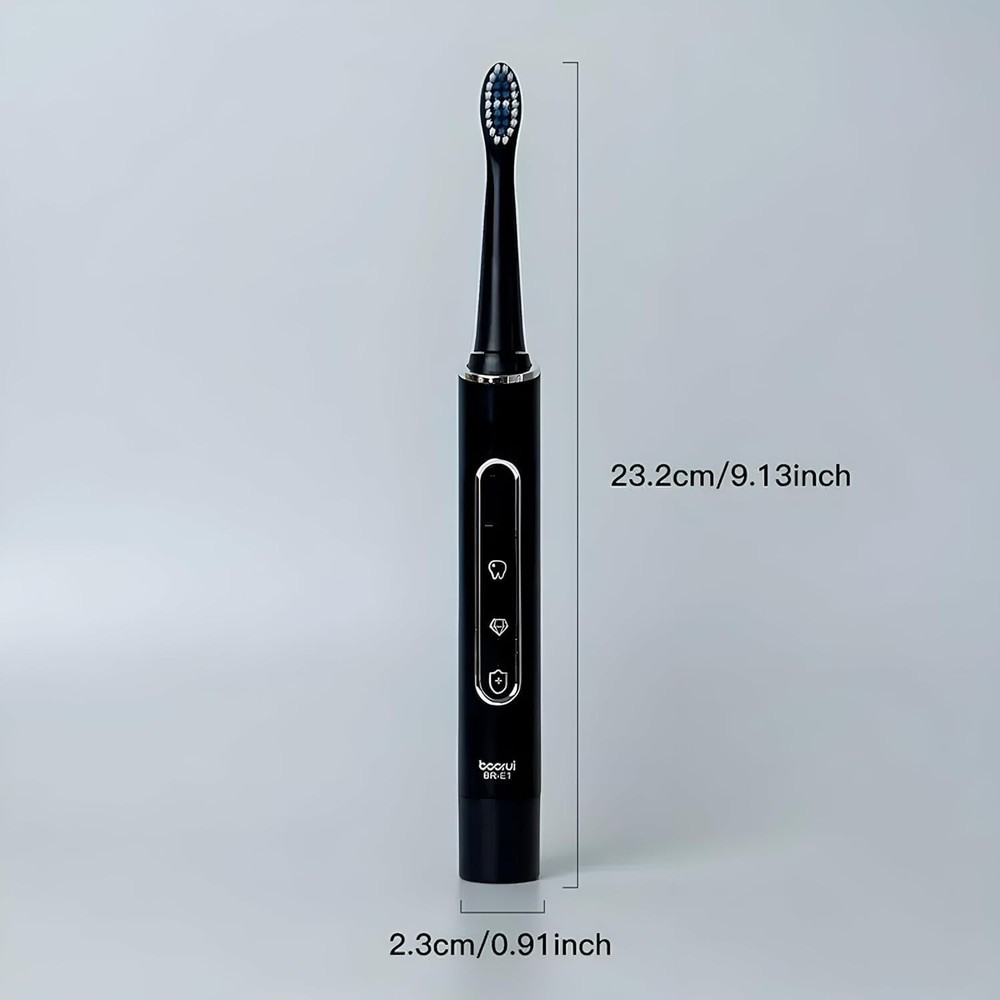 Electric Toothbrush for Sonic USB Rechargeable 4 Heads 3 Modes Brushing Teeth