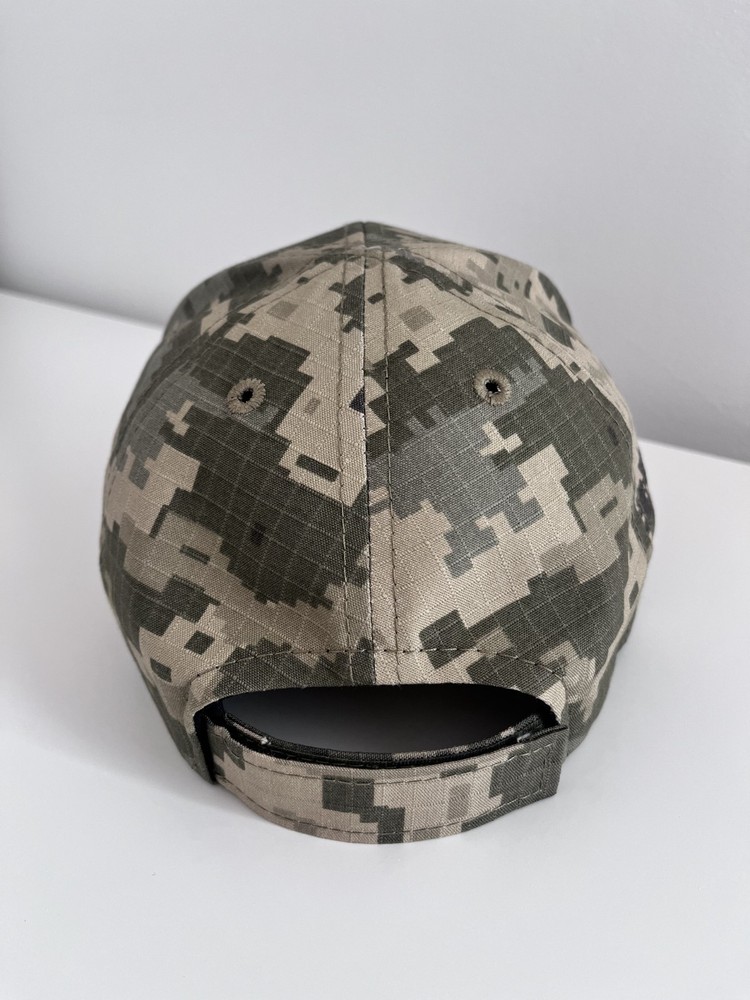 UAF MM14 Digital Camo Cap Tactical Ripstop + Ukraine Trident Patch
