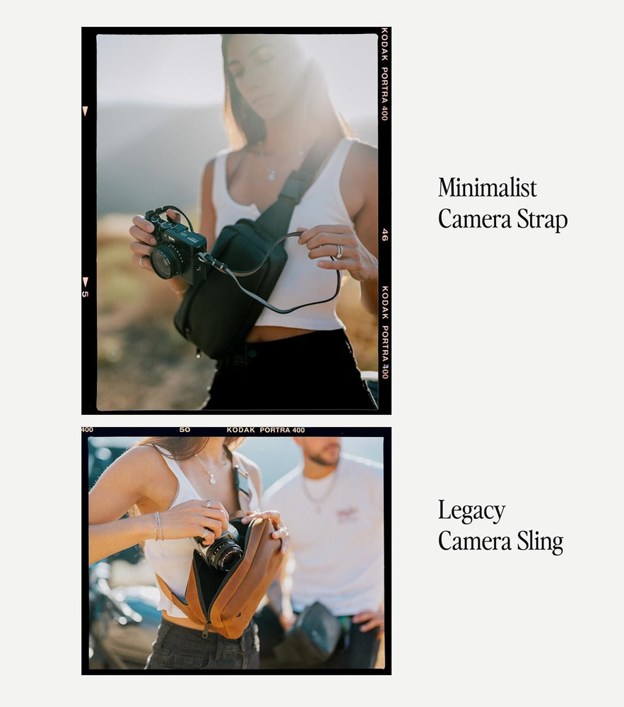 Evergreen Leather Camera Strap – Split Ring, 28" or 38" Compatible with Fuji Son