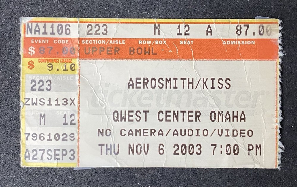 2003  KISS / AEROSMITH  Ticket Stub