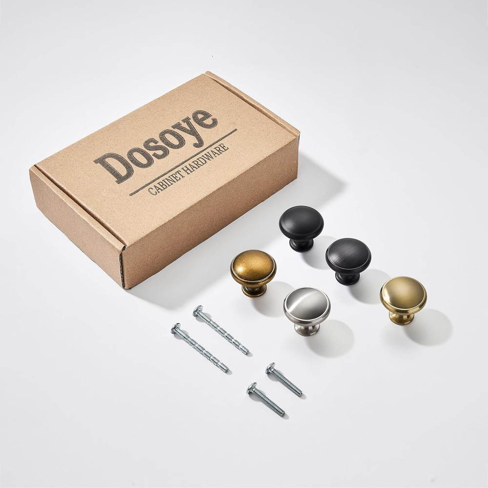 5 Pack Antique Brass Cabinet Knobs Drawer Knob Kitchen Hardware - Single Hole Vi