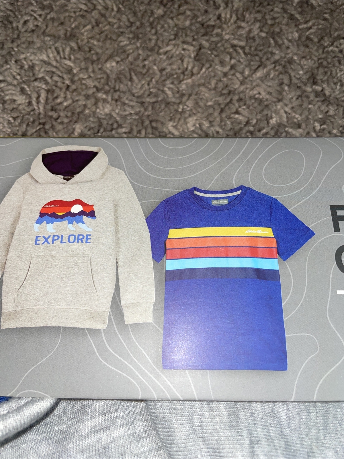 Eddie Bauer Boys Youth Hoodie and Tee Shirt 2 Piece Set Large