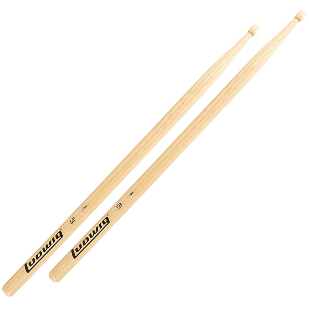 Ludwig 5B Hickory Wood Tip Drumsticks