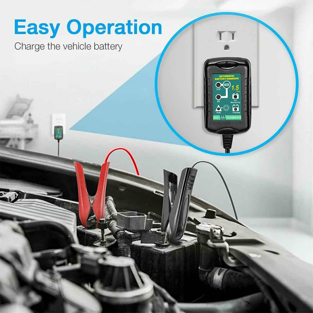 6V 12V Automatic Battery Charger Motorcycle Trickle Float Maintainer