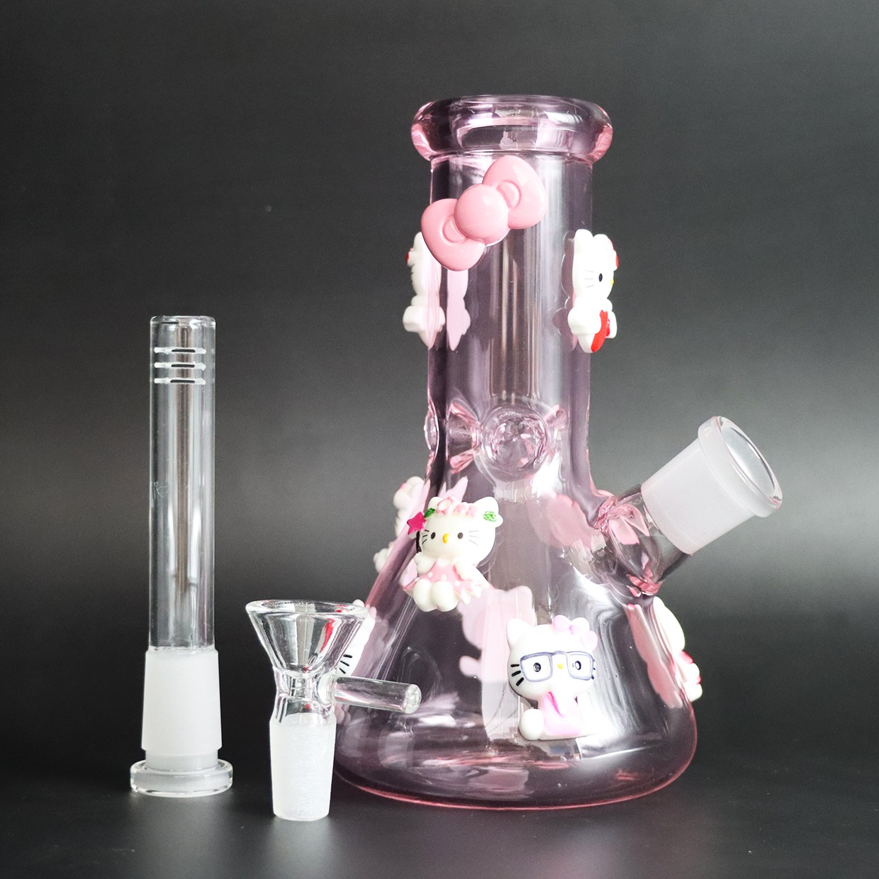 Mini Pink Hello Kitty 6.5''Hookah Glass Smoking Waterpipe BEAKER bong &14mm*USA*
