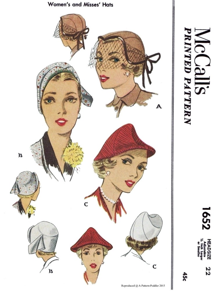 Hat Cap Sewing Pattern McCall's 1652 Chemo Alopecia