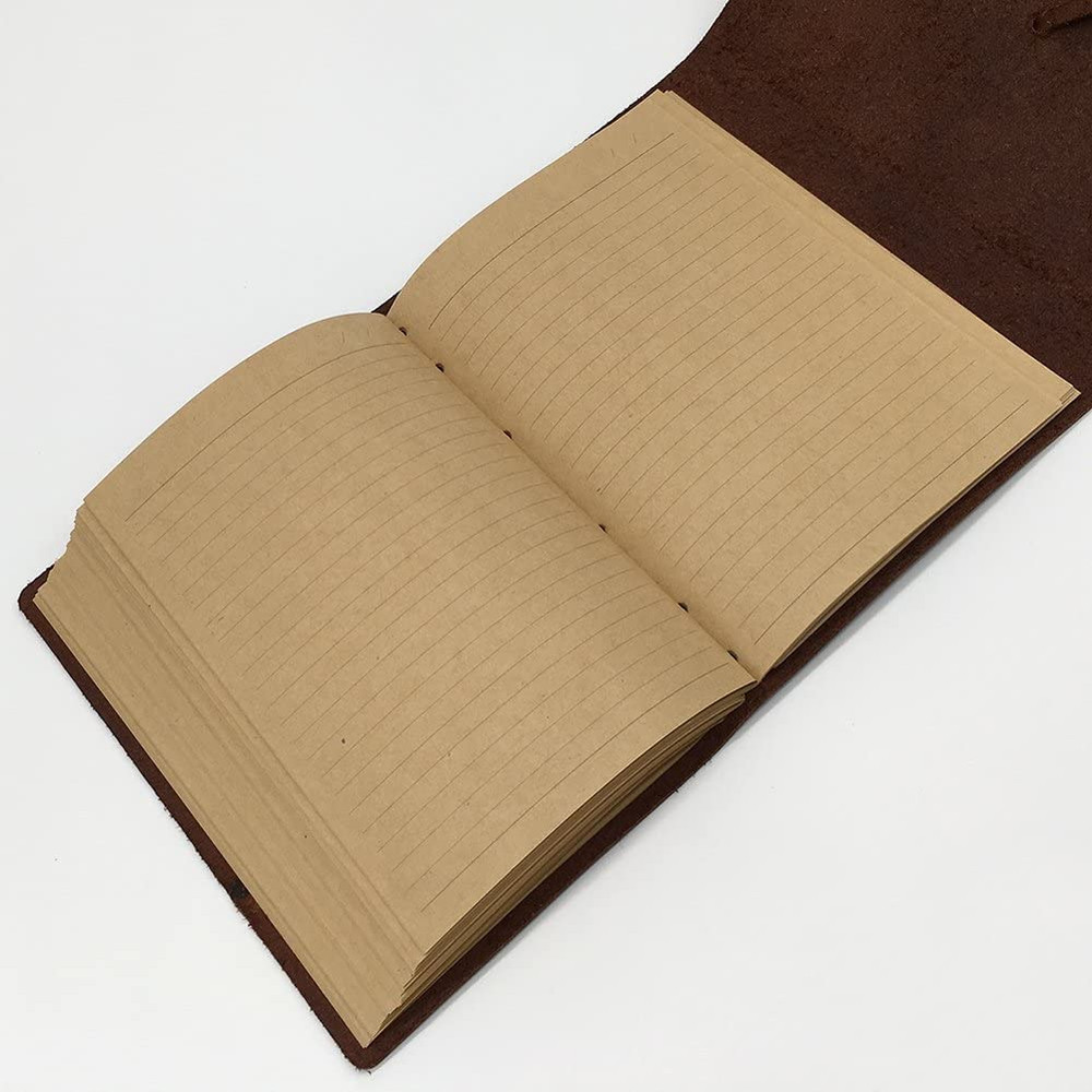 Leather Journal Writing Notebook - Genuine Leather Bound Daily Notepad for Men &