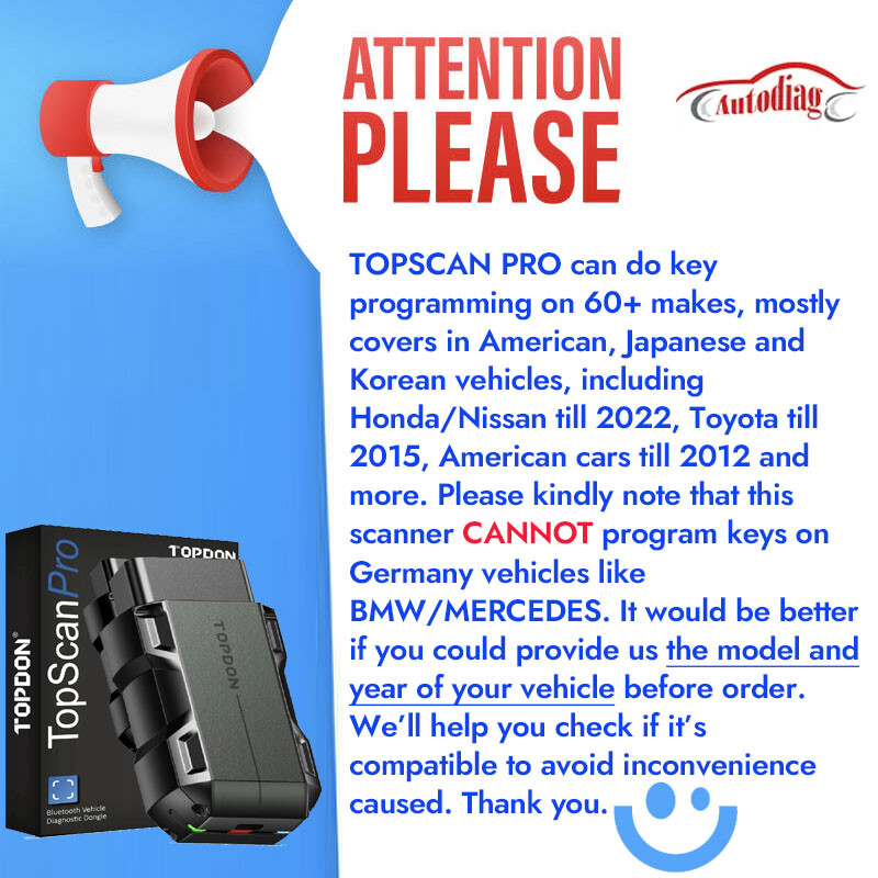 2024 TOPDON PRO Car Key Programmer Pin Code Reader All Key Lost Programming Tool