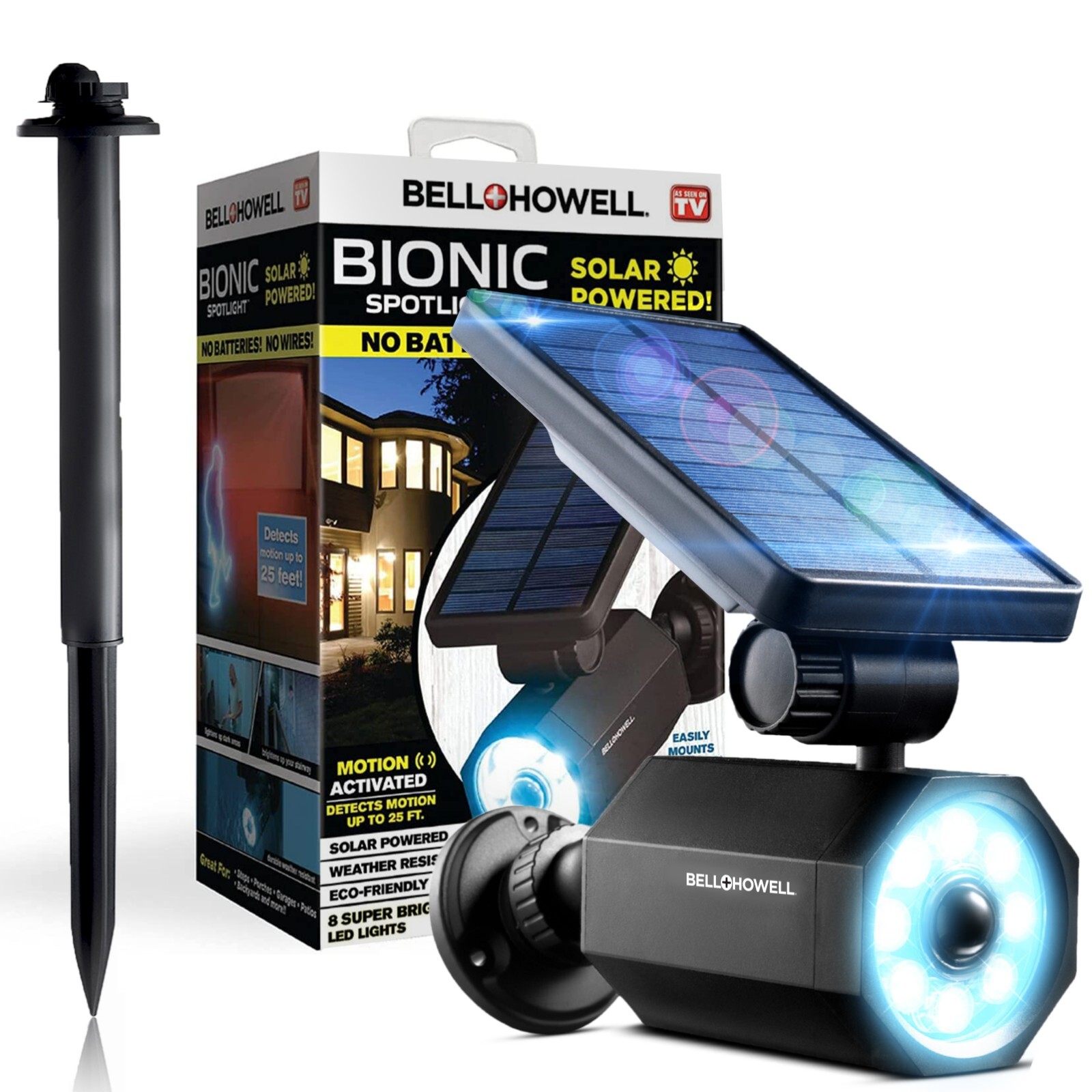 Bell + Howell Bionic Spotlight Original LED Solar Outdoor Motion Sensor Light