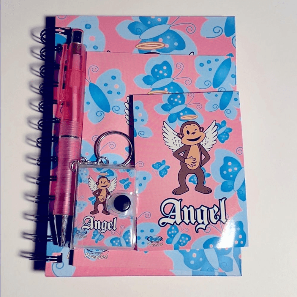 Claire’s 5 Pc Journal Keychain Angel Monkey Set