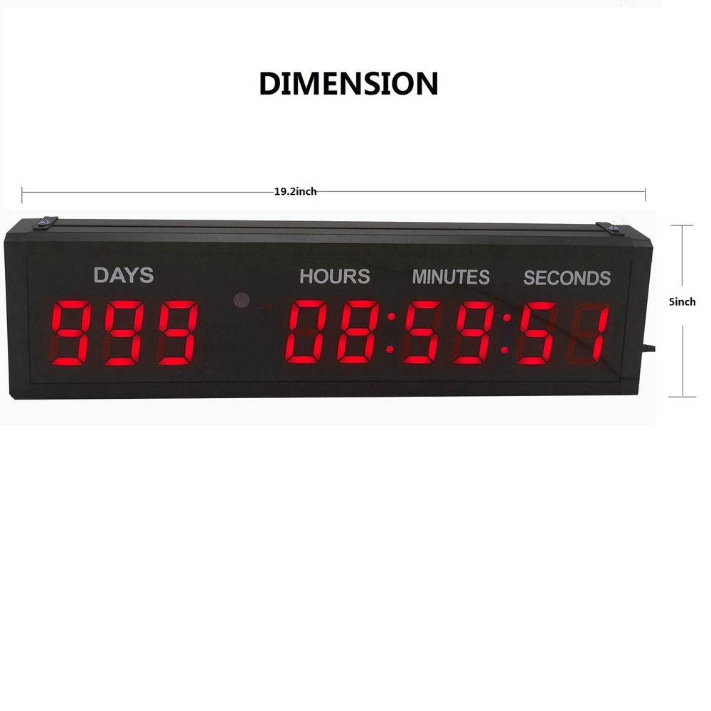 BTBSIGN LED Countdown Clock Safety Event Timer with Remote and Buttons for 1.8''