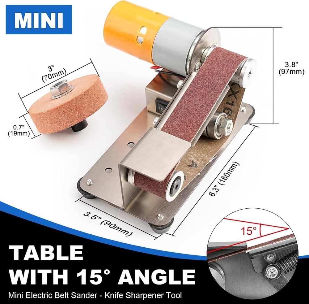 Electric Mini Belt-Sander Knife Sharpener,7 Speeds Portable Sanding Machine