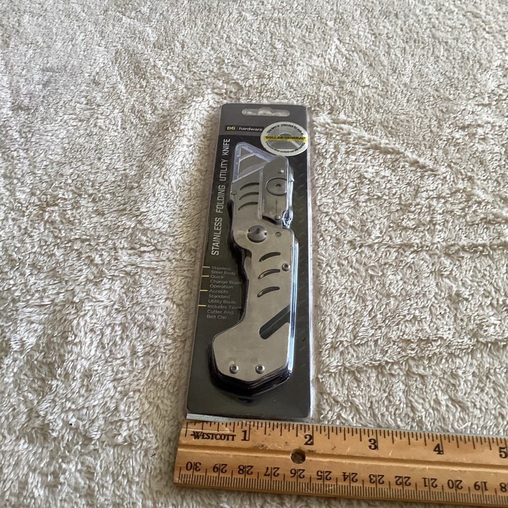 Stainless folding utility knife no DG hardware