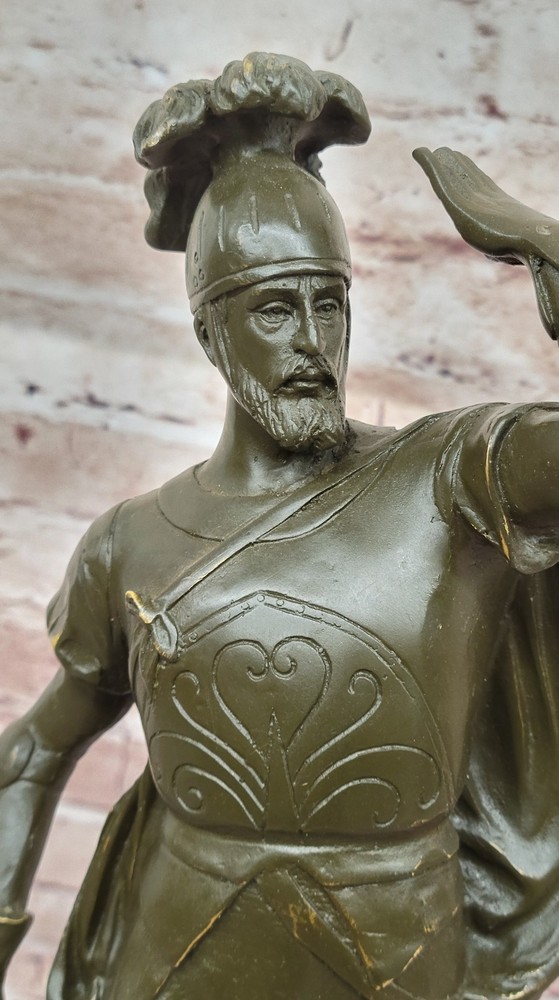 Historic Spanish Conqueror Warrior Bronze Sculpture Statue by E. Drouot Statue