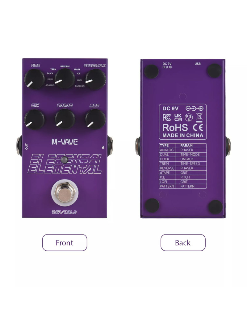 M-Vave Elemental Guitar Delay Effects Pedal / 9 Delay Effects