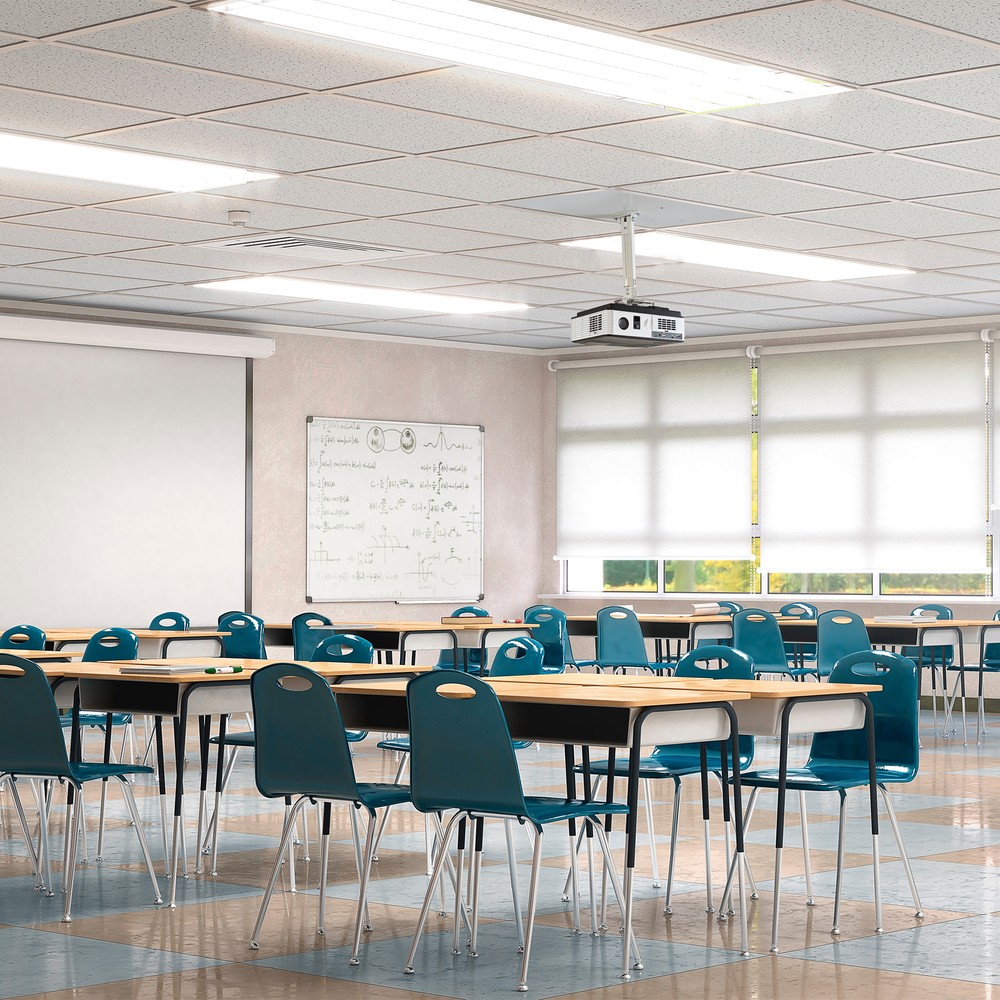 VIVO Universal White 2x2 ft Drop Ceiling Height Adjustable Projector Mount