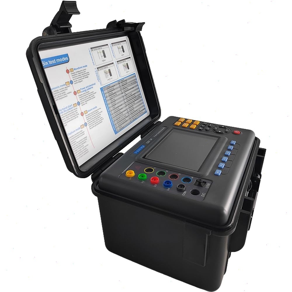 Three Phase Power Quality Analyzer with 4 PCS Circle Current Clamp 1.0A-1000A