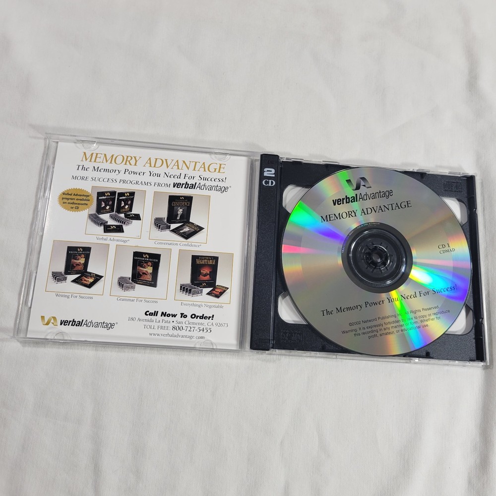 Memory Advantage by Verbal Advantage CD 2 Disc Set 2002 Netword Publishing USED