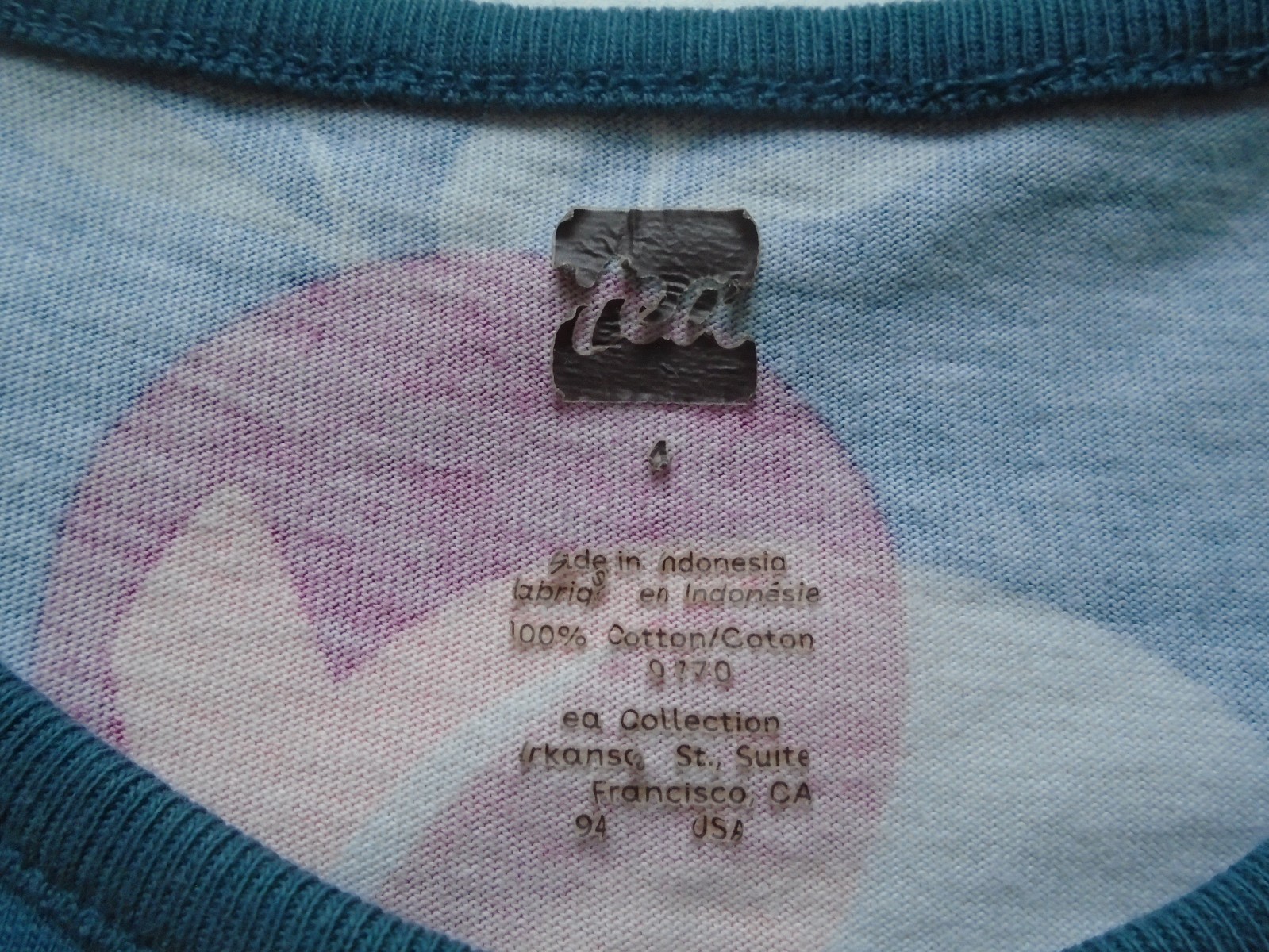 Tea Girls Size 4 Teal Blue w/Pink & White Flowers Cap Sleeve Cotton Dress