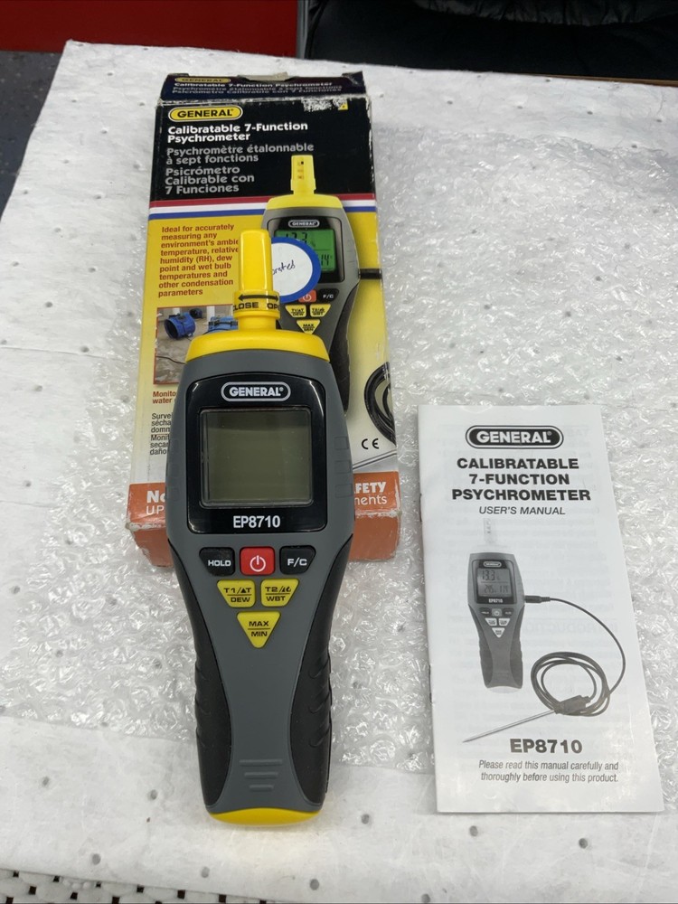 EP8710 Calibratable Multi-Function Digital Psychrometer, Wet Bulb Capable wit...